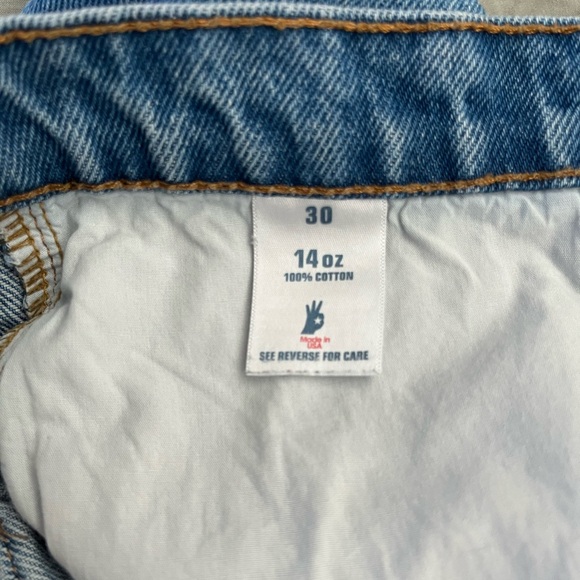 Los Angeles Apparel Denim Loose Short in Dark Medium Wash - Picture 3 of 3